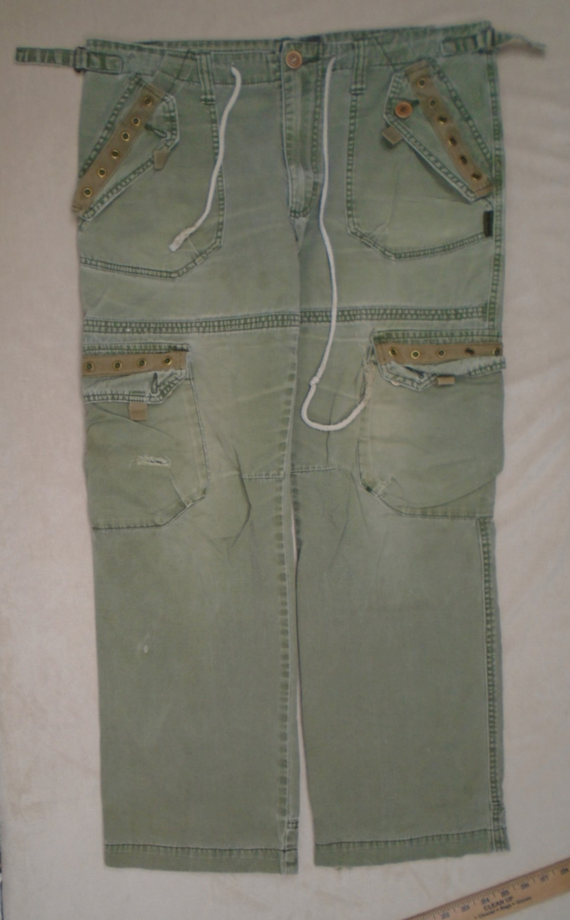 Vintage Tripp NYC Cargo Pants Large Fit 36x32 Green Loose Baggy Wide 90s Y2K